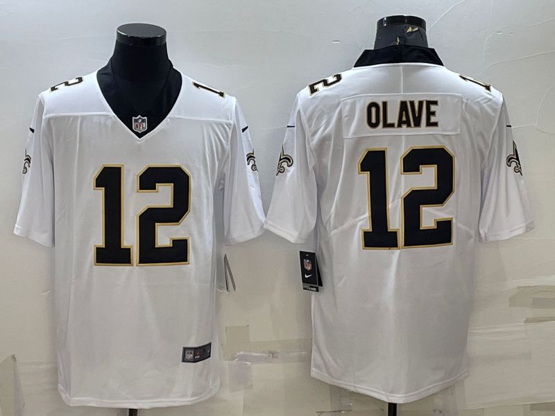 Men New Orleans Saints 12 Olave White 2022 Vapor Untouchable Limited Nike NFL Jersey